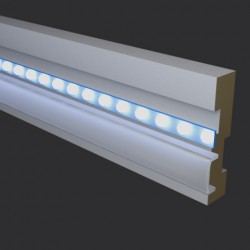 Плинтус МДФ под покраску Evrowood PN 021 Led с подсветкой 2000×70×16
