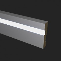 Плинтус МДФ под покраску Evrowood PN 021 Led с подсветкой 2000×70×16