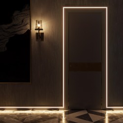 Плинтус МДФ под покраску Evrowood PN 021 Led с подсветкой 2000×70×16