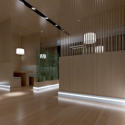 Плинтус МДФ под покраску Evrowood PN 021 Led с подсветкой 2000×70×16