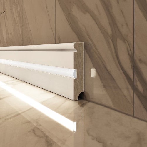 Плинтус МДФ под покраску Evrowood PN 030 Led с подсветкой 2000×80×16 Плинтус МДФ под покраску Evrowood PN 030 Led с подсветкой 2000×80×16