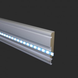 Плинтус МДФ под покраску Evrowood PN 030 Led с подсветкой 2000×80×16
