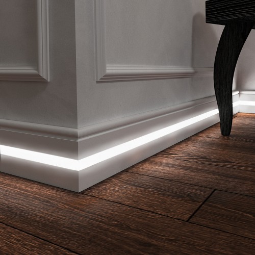 Плинтус МДФ под покраску Evrowood PN 030 Led с подсветкой 2000×80×16 Плинтус МДФ под покраску Evrowood PN 030 Led с подсветкой 2000×80×16