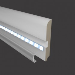 Плинтус МДФ под покраску Evrowood PN 050 Led с подсветкой 2000×80×12