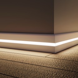 Плинтус МДФ под покраску Evrowood PN 050 Led с подсветкой 2000×80×12