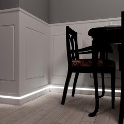 Плинтус МДФ под покраску Evrowood PN 101 Led с подсветкой 2000×100×16