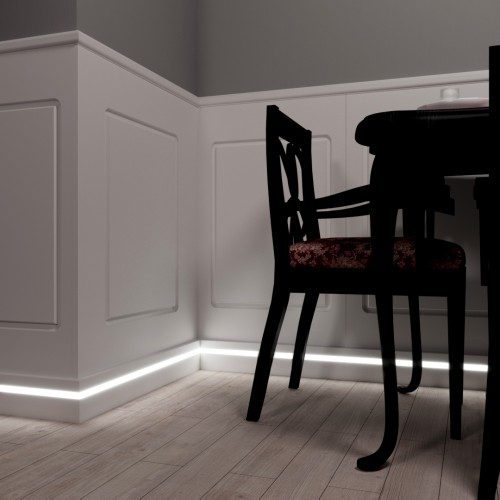 Плинтус МДФ под покраску Evrowood PN 101 Led с подсветкой 2000×100×16 Плинтус МДФ под покраску Evrowood PN 101 Led с подсветкой 2000×100×16