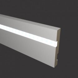 Плинтус МДФ под покраску Evrowood PN 101 Led с подсветкой 2000×100×16