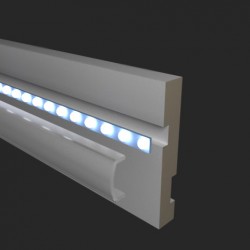 Плинтус МДФ под покраску Evrowood PN 101 Led с подсветкой 2000×100×16