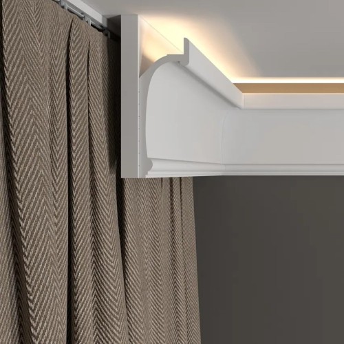 Потолочный плинтус под покраску Decor-Dizayn Estet DD518 2000×45×125