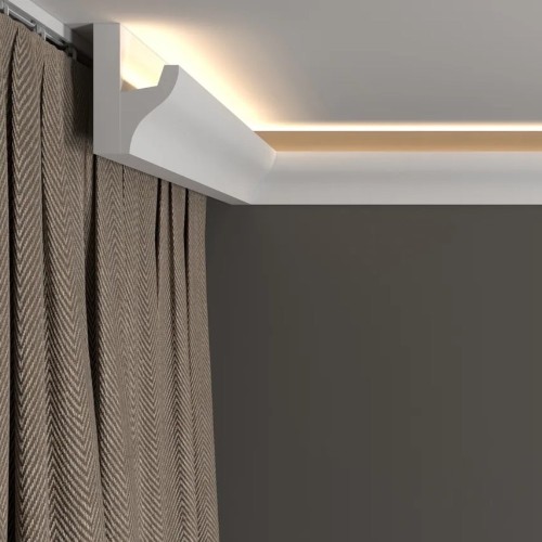 Потолочный плинтус под покраску Decor-Dizayn DD506 с подсветкой 2000×33×50