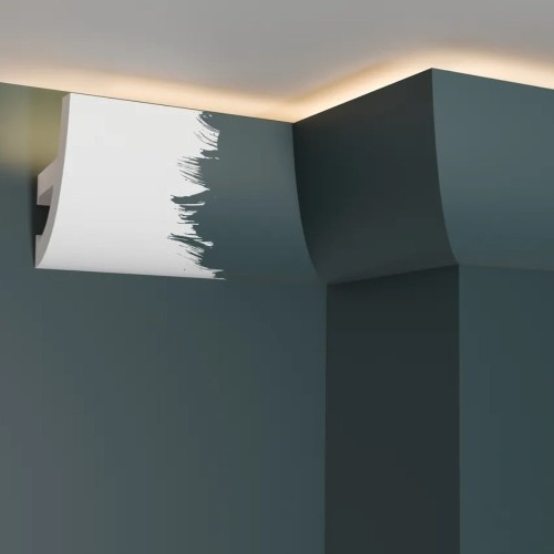 Потолочный плинтус под покраску Decor-Dizayn DD510 с подсветкой 2000×49×80