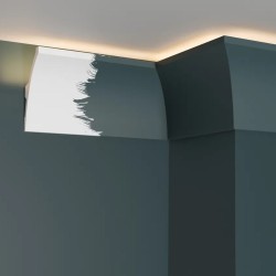 Потолочный плинтус под покраску Decor-Dizayn DD512 с подсветкой 2000×40×80