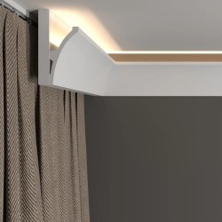 Потолочный плинтус под покраску Decor-Dizayn DD512 с подсветкой 2000×40×80