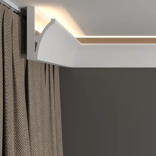 Потолочный плинтус под покраску Decor-Dizayn DD512 с подсветкой 2000×40×80