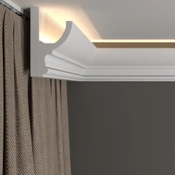 Потолочный плинтус под покраску Decor-Dizayn DD507 с подсветкой 2000×58×97