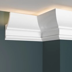 Потолочный плинтус под покраску Decor-Dizayn DD507 с подсветкой 2000×58×97
