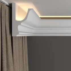 Потолочный плинтус под покраску Decor-Dizayn DD509 с подсветкой 2000×75×120