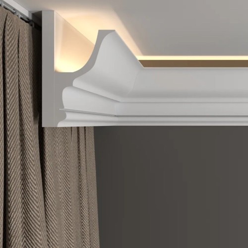 Потолочный плинтус под покраску Decor-Dizayn DD509 с подсветкой 2000×75×120
