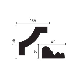 Угловой элемент к молдингу под покраску Decor-Dizayn C1-DD608 165×165×21