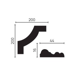 Угловой элемент к молдингу под покраску Decor-Dizayn C1-DD400 200×200×16