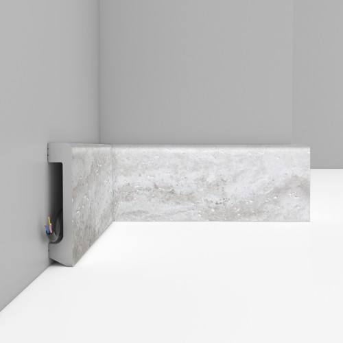 Плинтус Decomaster Кварц белый D235-1634 2400×80×17 Плинтус Decomaster Кварц белый D235-1634 2400×80×17