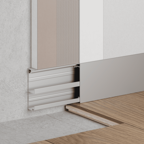 Плинтус алюминиевый скрытый Ликорн Серебристый С-07.3.2 матовый 2500×60,5×15 Плинтус алюминиевый скрытый Ликорн Серебристый С-07.3.2 матовый 2500×60,5×15