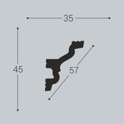 Потолочный плинтус под покраску Bello Deco K7 2000×35×45