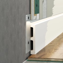 Плинтус алюминиевый скрытый с подсветкой Laconistiq Regular 41-100-300 без покрытия 3000×80×13