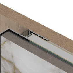 Профиль алюминиевый теневой с подсветкой Laconistiq Multilevel Черный RAL 9005 25-21-300 матовый 3000×46,3×27,7