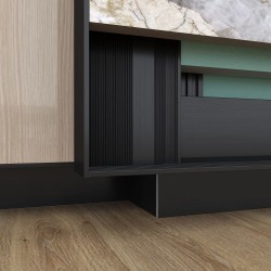 Профиль алюминиевый теневой с подсветкой Laconistiq Multilevel Черный RAL 9005 25-21-300 матовый 3000×46,3×27,7