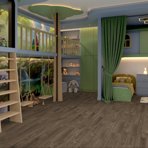 Кварцвиниловый SPC ламинат Damy Floor Family Орех Американский 0036-3 1220×180×4