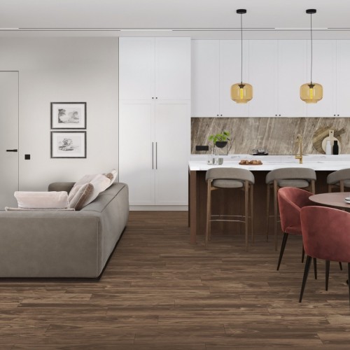 Кварцвиниловый SPC ламинат Damy Floor Family Орех Американский 0036-3 1220×180×4