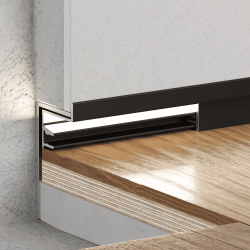 Вставка алюминиевая для теневого плинтуса Ликорн С-10.2.1 Серебристый 2000×50×20