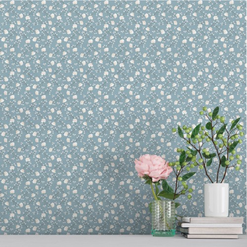 Обои Aura Spring Petit flowers blue 1905-1 10,05×0,53