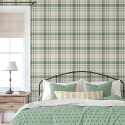 Обои Aura Spring Plaid green 1906-5 10,05×0,53