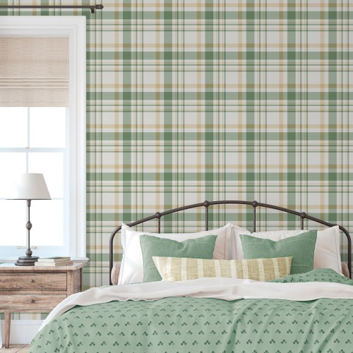Обои Aura Spring Plaid green 1906-5 10,05×0,53