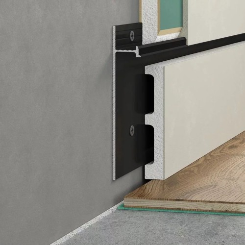 Плинтус алюминиевый скрытый с подсветкой Laconistiq Strong Черный RAL 9005 42-21-300 матовый 3000×80×13,1 Плинтус алюминиевый скрытый с подсветкой Laconistiq Strong Черный RAL 9005 42-21-300 матовый 3000×80×13,1