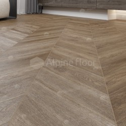 Кварцвиниловая плитка Alpine Floor клеевая Chevron Alpine LVT Макадамия Chevron ECO 20-5 французская елка 555×127×2,5