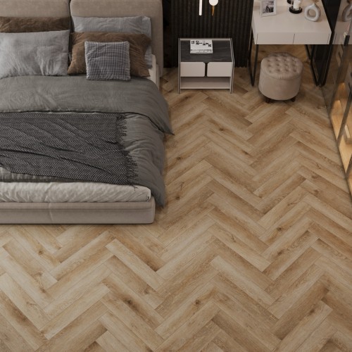 Кварцвиниловый SPC ламинат Cronafloor Herringbone Дуб Монпелье H004 венгерская елка 640×128×4,5