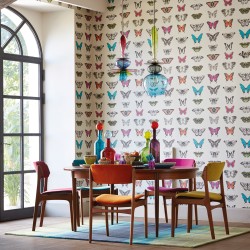 Обои Harlequin Colour 1 Papilio Flamingo/Papaya/Olive 111079 10,05×0,686