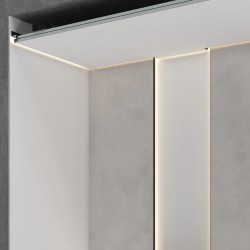 Профиль алюминиевый теневой с подсветкой Laconistiq Multilevel Черный муар RAL 9005 25-31-300 3000×46,3×27,7