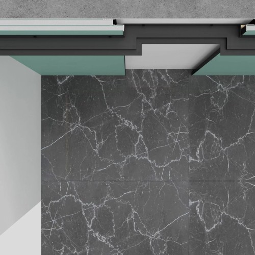 Профиль алюминиевый теневой с подсветкой Laconistiq Multilevel Черный муар RAL 9005 27-31-300 3000×46,5×28,7