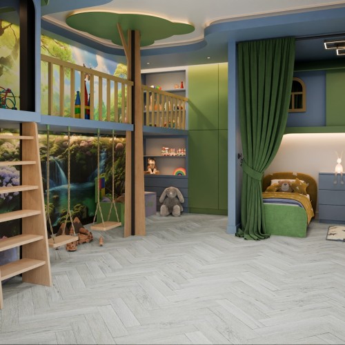 Кварцвиниловая плитка Damy Floor клеевая London LVT Кардифф 191023EL-05-LVT венгерская елка 590×118×2,5