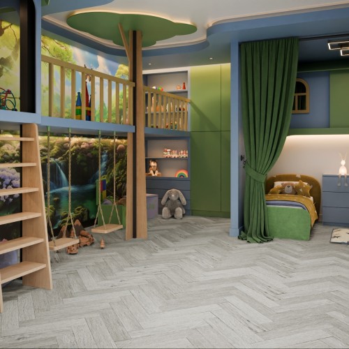 Кварцвиниловая плитка Damy Floor клеевая London LVT Йорк 191023EL-04-LVT венгерская елка 590×118×2,5