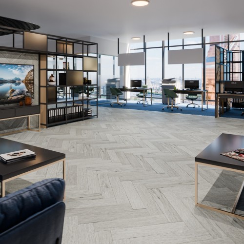 Кварцвиниловая плитка Damy Floor клеевая London LVT Йорк 191023EL-04-LVT венгерская елка 590×118×2,5