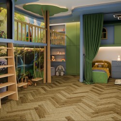 Кварцвиниловая плитка Damy Floor клеевая London LVT Шеффилд Sheffield 190902EL-07-LVT венгерская елка 590×118×2,5