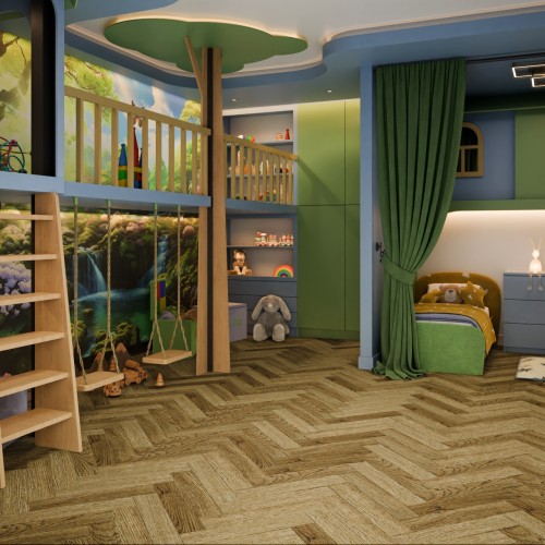 Кварцвиниловая плитка Damy Floor клеевая London LVT Шеффилд 190902EL-07-LVT венгерская елка 590×118×2,5