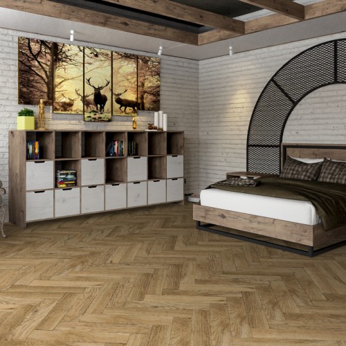 Кварцвиниловая плитка Damy Floor клеевая London LVT Кембридж 200410EL-01-LVT венгерская елка 590×118×2,5