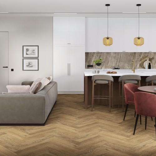Кварцвиниловая плитка Damy Floor клеевая London LVT Кембридж 200410EL-01-LVT венгерская елка 590×118×2,5